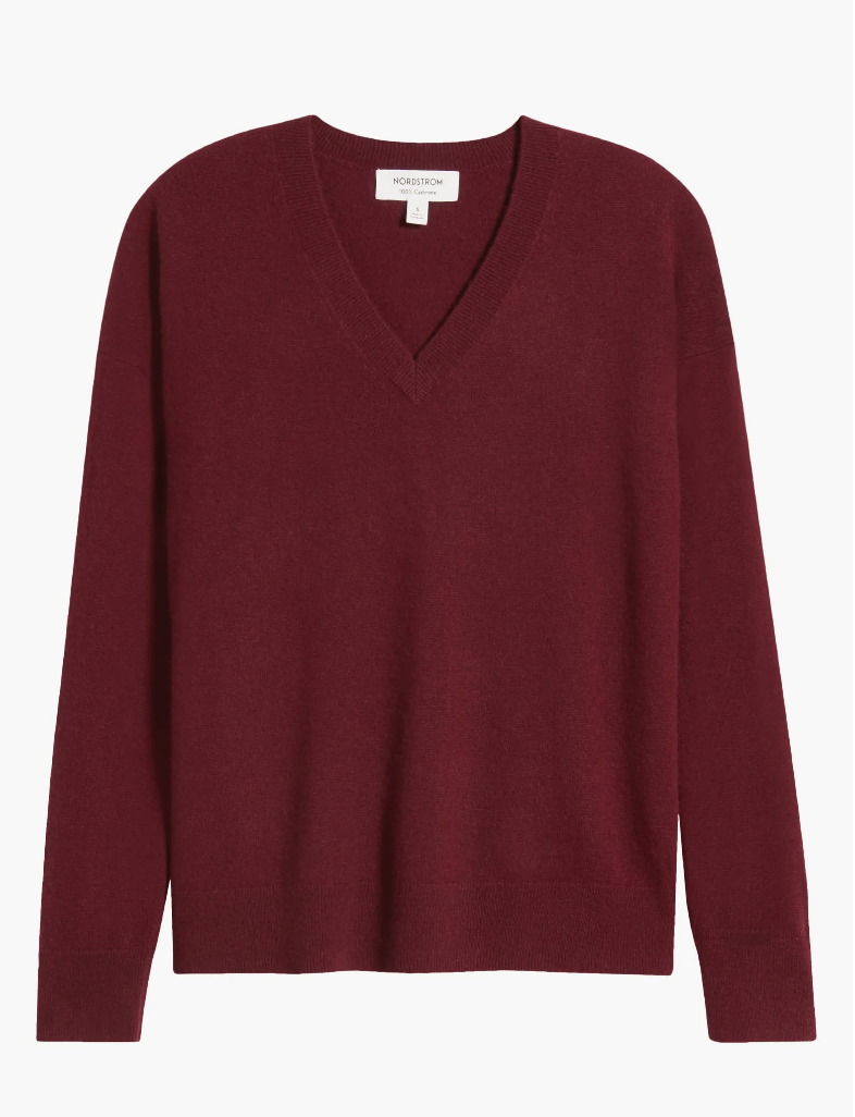 nordstrom cashmere v neck sweater